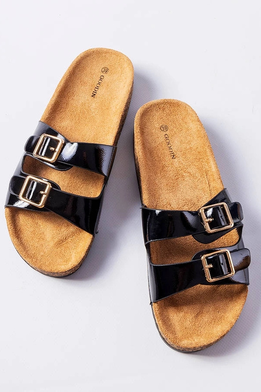 Beżowe klapki z łańcuchem Levy