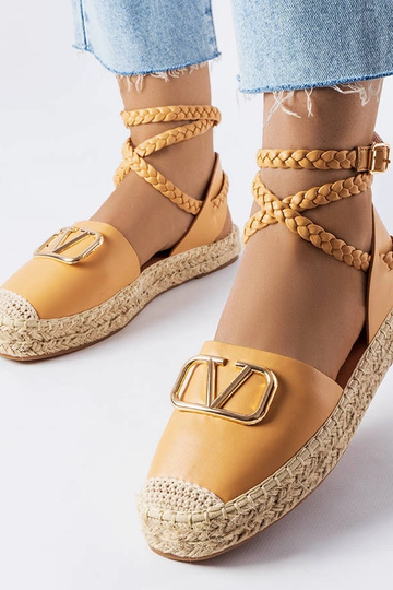 Brązowe wiązane espadryle Parent
