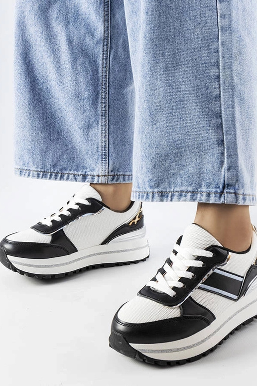 Czarne sneakersy z brokatowymi...