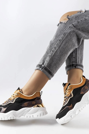 Czarne sneakersy na nieregularnej podeszwie Alta
