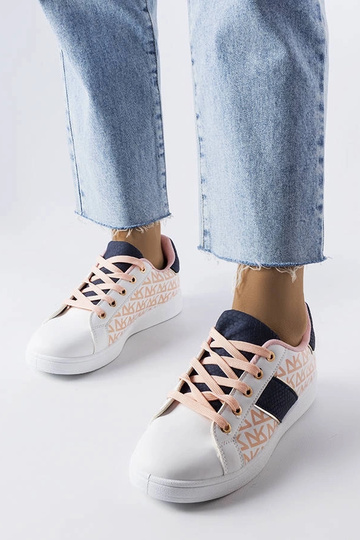 Białe sneakersy z kolorowymi wstawkami Kessla