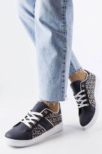 Granatowe sneakersy zdobione monogramem Bolduc