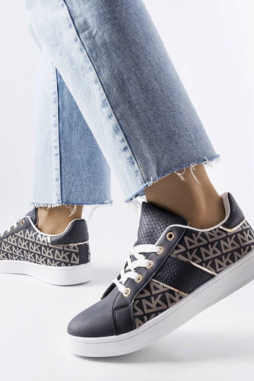 Granatowe sneakersy zdobione monogramem Bolduc 2