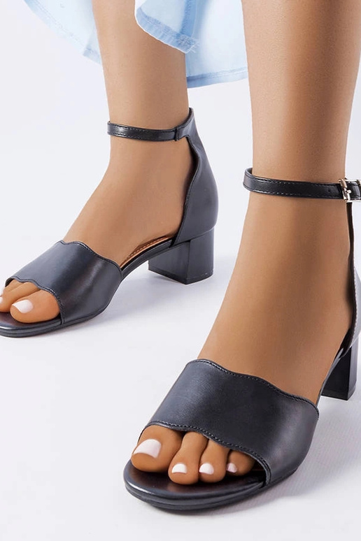 Black sandals on a block heel Millo