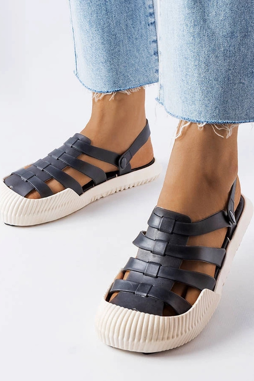 Czarne gumowe sandały Canton