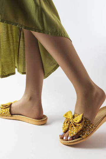 Żółte klapki z kokardką Tachel 2