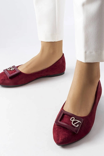 Bordowe balerinki zdobione... 2