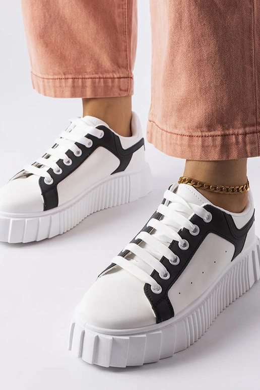 Białe sneakersy na platformie Gosselin