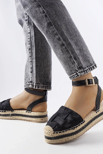 Czarne espadryle na platformie Lafrenière