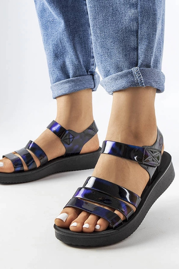 Granatowe sandały na...