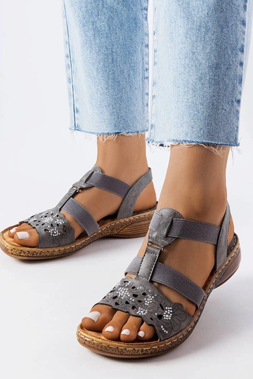 Szare sportowe sandały z...