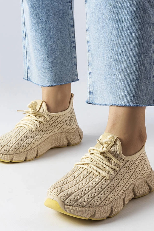 Jasnobeżowe sportowe sneakersy Élodie