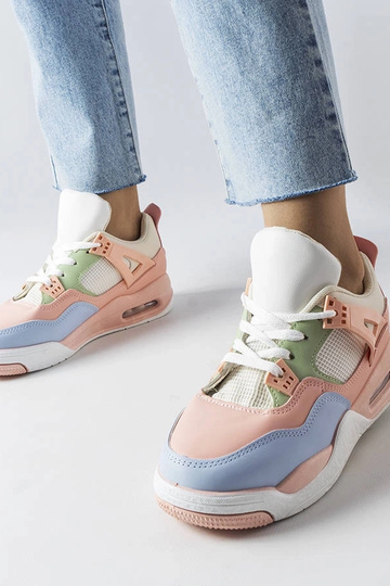 Różowe sneakersy z łączonych materiałów Malas