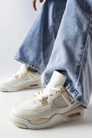 Beżowe sneakersy z łączonych materiałów Malas 2
