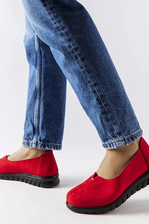 Czerwone lekkie mokasyny Kheda