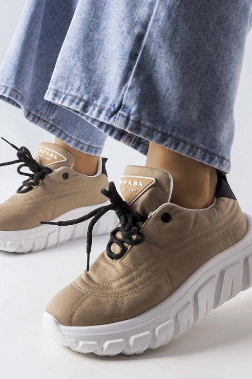 Ciemnobeżowe sneakersy Aisys
