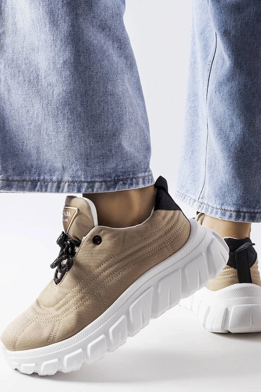 Ciemnobeżowe sneakersy Aisys