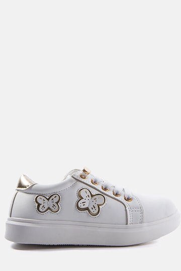 Białe sneakersy zdobione motylkami Senapus