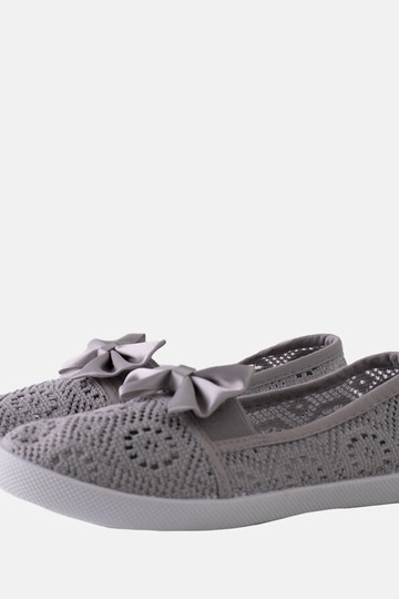 Szare ażurowe balerinki...