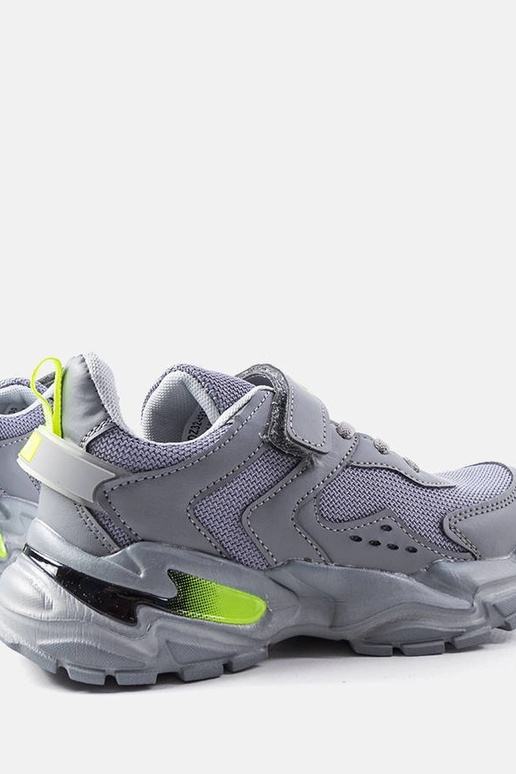 Szare dziecięce sneakersy na rzepy Ansel