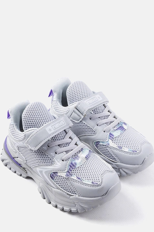 Szare dziecięce sneakersy na rzepy...