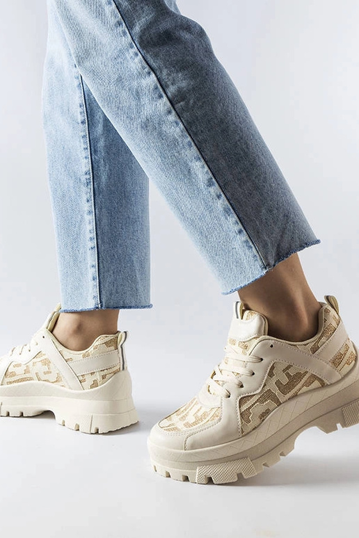 Beżowe masywne sneakersy Brunswick
