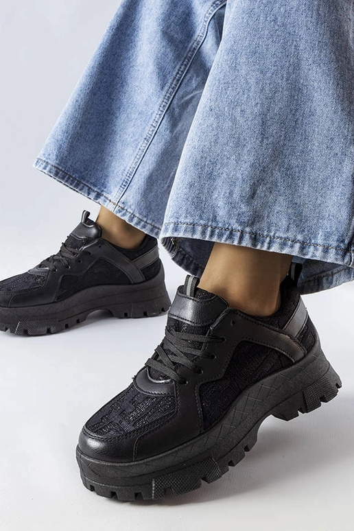 Czarne masywne sneakersy Brunswick