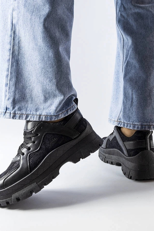 Czarne masywne sneakersy Brunswick