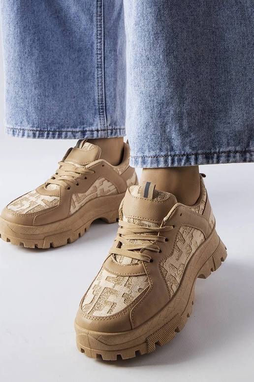 Ciemnobeżowe masywne sneakersy Brunswick