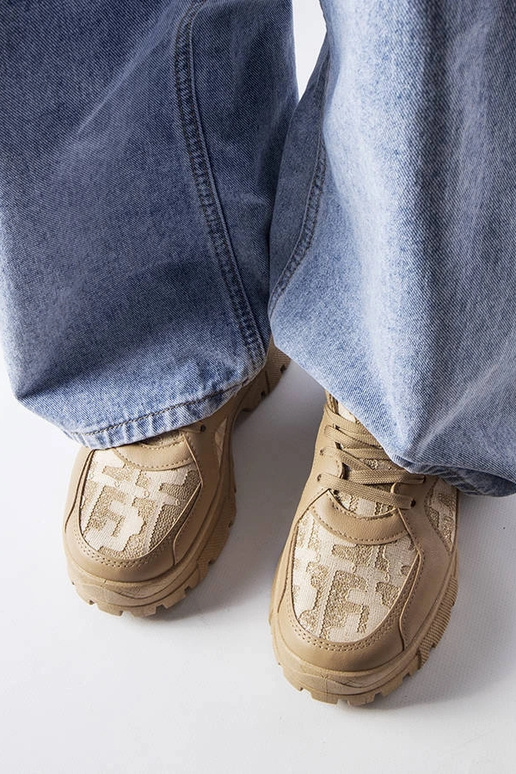 Ciemnobeżowe masywne sneakersy Brunswick