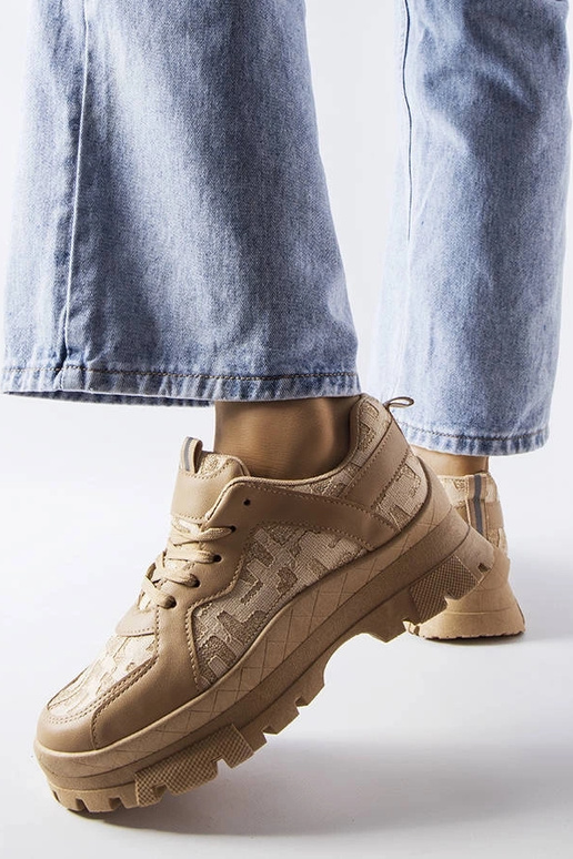Ciemnobeżowe masywne sneakersy Brunswick