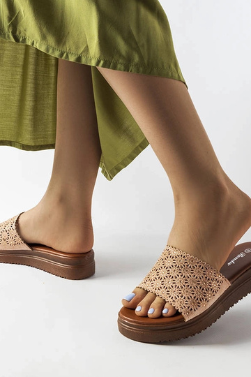 Rose gold slides Trisha