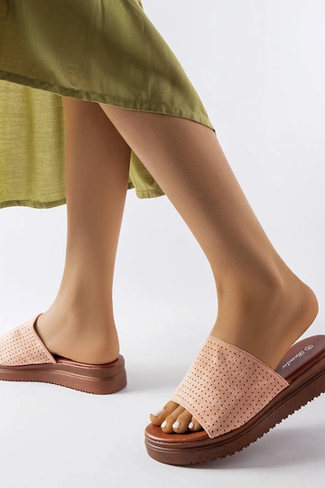 Rose gold slides Trisha