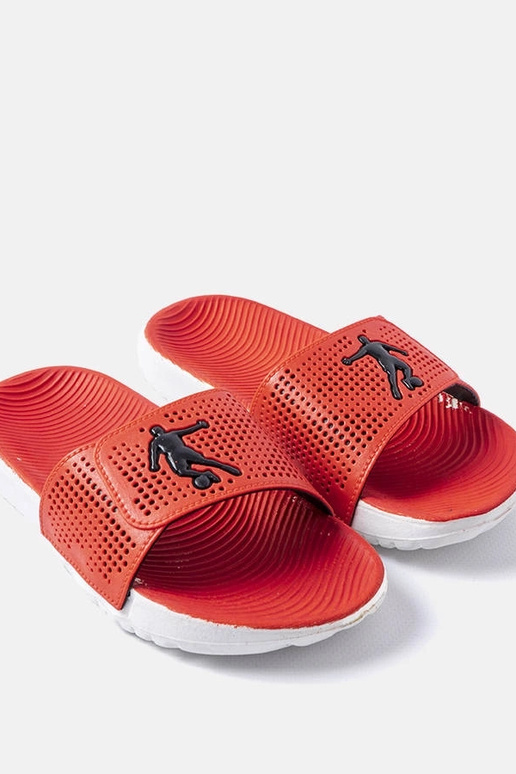 Biało-czerwone gumowe klapki Athens