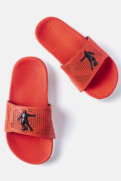 Biało-czerwone gumowe klapki Athens