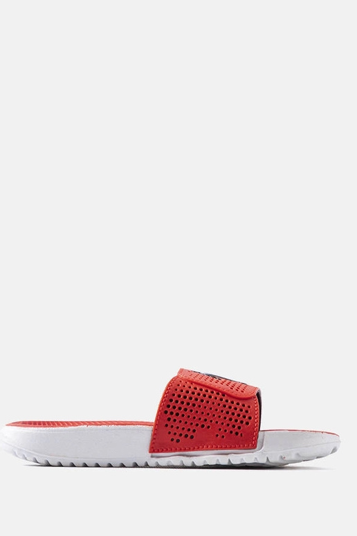 Biało-czerwone gumowe klapki Athens