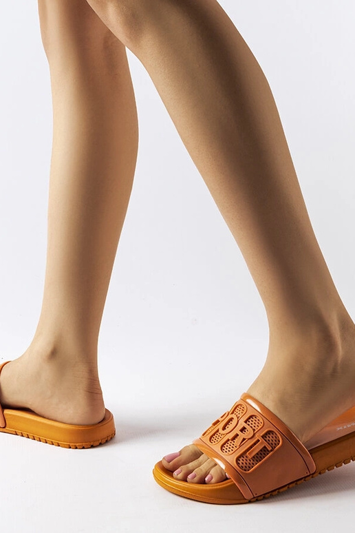 Pomarańczowe gumowe klapki Moiariello