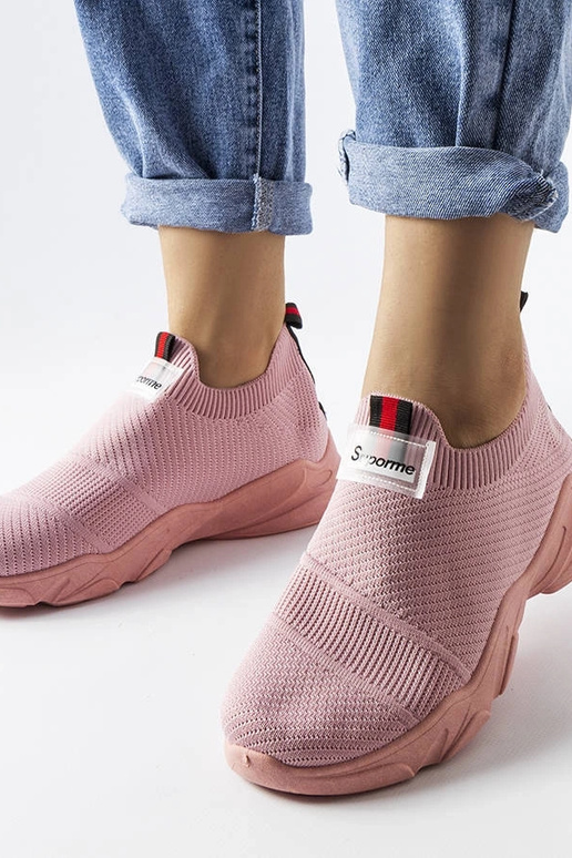 Różowe wsuwane buty sportowe damskie...