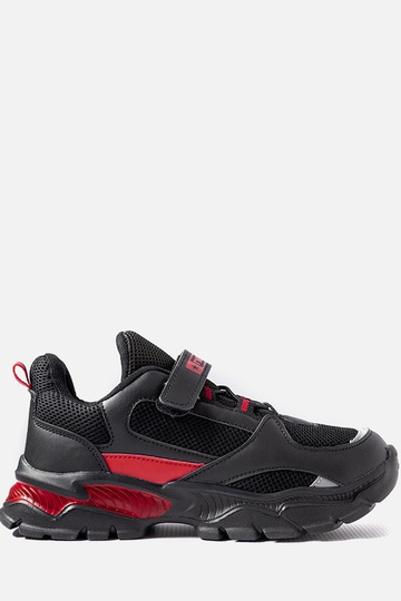 Czarno-czerwone sneakersy na rzepy Blanchefle