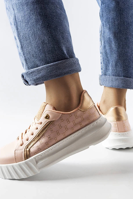 Różowe sneakersy na platformie Giuseppe