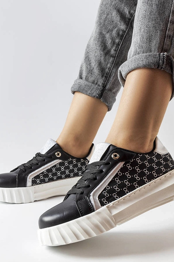 Czarne sneakersy na platformie Giuseppe 2