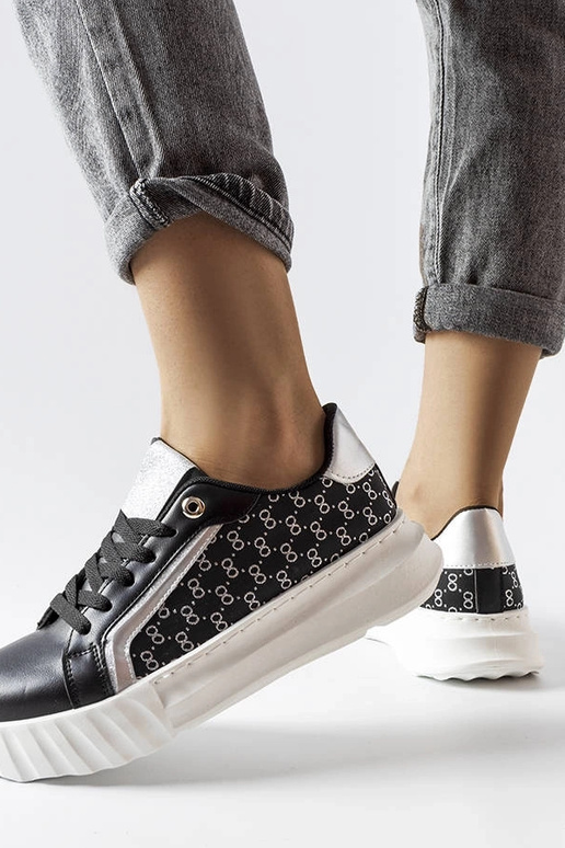 Czarne sneakersy na platformie Giuseppe