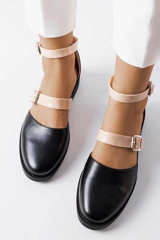 Czarne  baleriny ze sprzączką Josiane