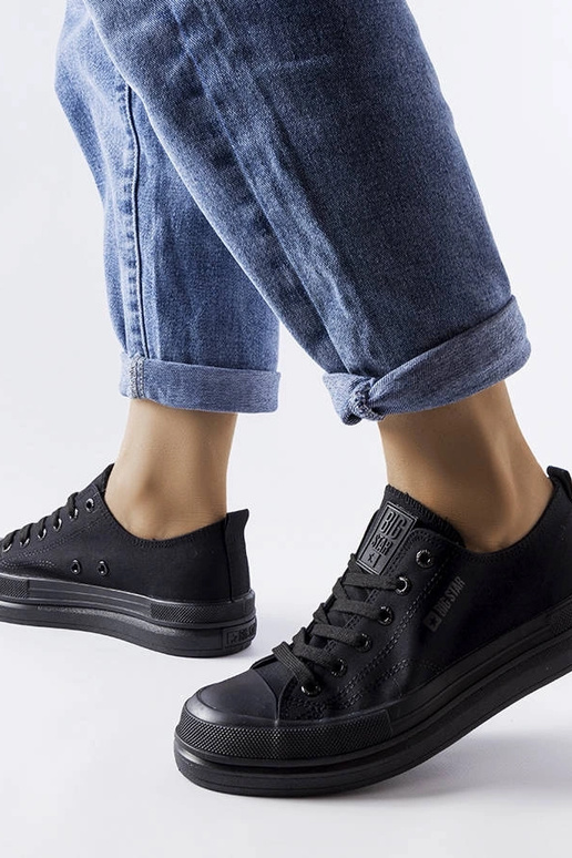 Czarne trampki na platformie Big Star...