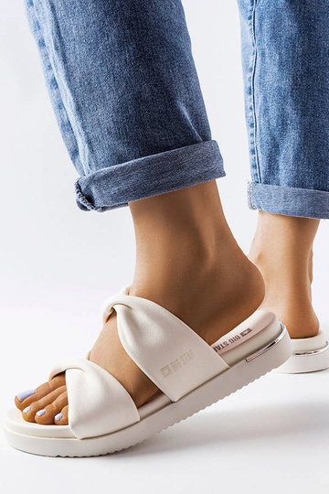 Beige slides with fur Adelma 2