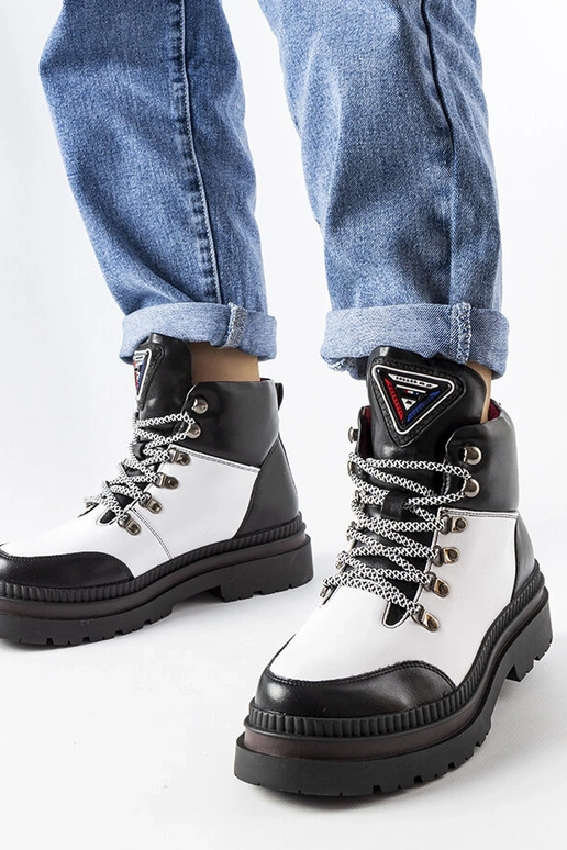 Black patent leather strada boots