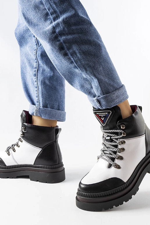 Black patent leather strada boots