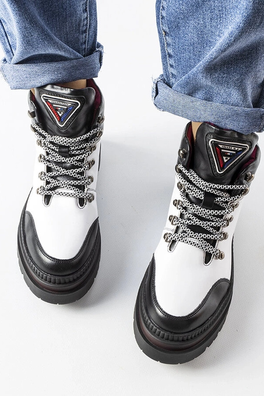 Black patent leather strada boots