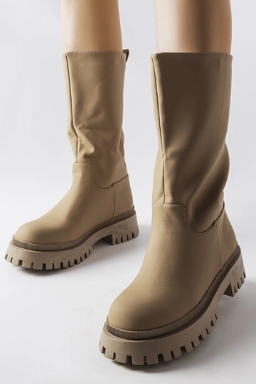 Brązowe matowe kozaki Hollie