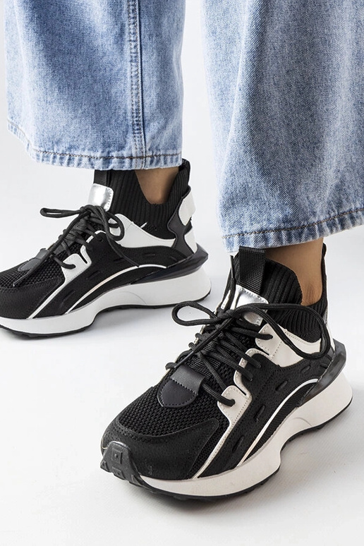 Czarno-białe stylowe sneakersy Begins